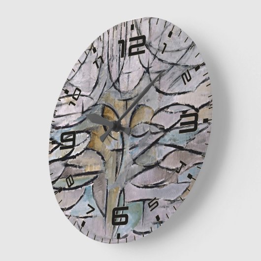 Mondrian Bloom Abstract Art Wall Clock Große Wanduhr (Winkel)