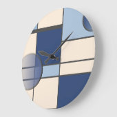 Mondrian & Blue Große Wanduhr (Winkel)