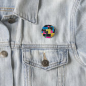 Mondrian Blue Pink Black Print Button (Beispiel)