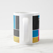 Mondrian Blue Pink Black Print Jumbo-Tasse (Rückseite)