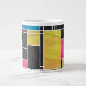 Mondrian Blue Pink Black Print Jumbo-Tasse (Vorderseite)