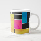 Mondrian Blue Pink Black Print Jumbo-Tasse (Rechts)