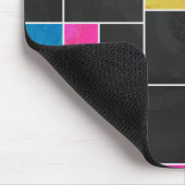 Mondrian Blue Pink Black Print Mousepad (Ecke)