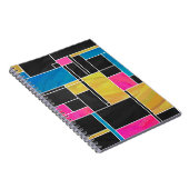 Mondrian Blue Pink Black Print Notizblock (Rechte Seite)