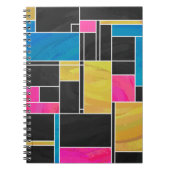 Mondrian Blue Pink Black Print Notizblock (Vorderseite)