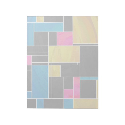 Mondrian Blue Pink Black Print Notizblock (Rotiert)