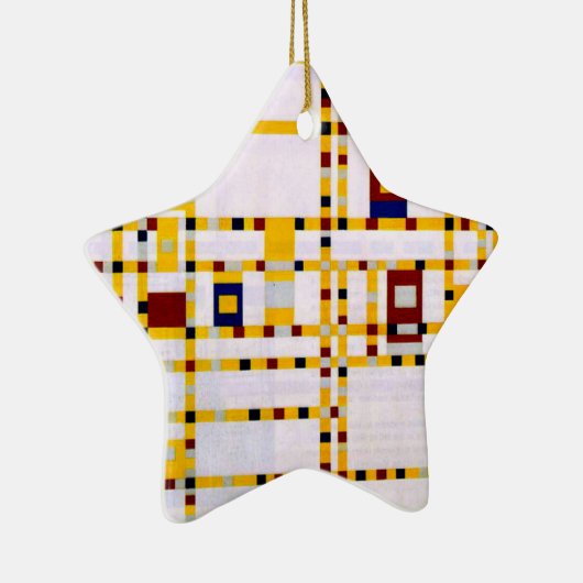 Mondrian - Broadway Boogie Woogie Keramik Ornament (Rechts)