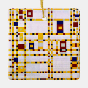 Mondrian - Broadway Boogie Woogie Keramikornament