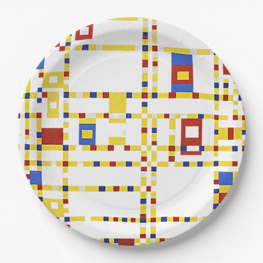 Mondrian - Broadway Boogie Woogie Pappteller (Vorderseite)