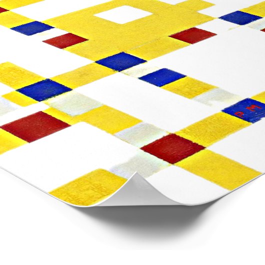 Mondrian - Broadway Boogie Woogie Poster (Ecke)