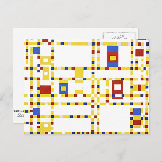 Mondrian - Broadway Boogie Woogie Postkarte (Vorne/Hinten)