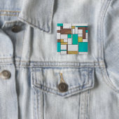 Mondrian Brown Yellow Aquamarin Print Button (Beispiel)