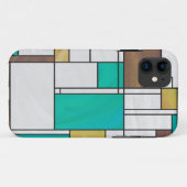 Mondrian Brown Yellow Aquamarin Print Case-Mate iPhone Hülle (Rückseite (Horizontal))