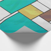Mondrian Brown Yellow Aquamarin Print Geschenkpapier (Ecke)