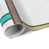 Mondrian Brown Yellow Aquamarin Print Geschenkpapier (Rolleneckpunkt)