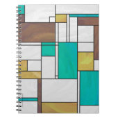 Mondrian Brown Yellow Aquamarin Print Notizblock (Vorderseite)
