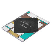 Mondrian Brown Yellow Aquamarin Print Notizblock (Linke Seite)