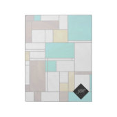 Mondrian Brown Yellow Aquamarin Print Notizblock (Rotiert)