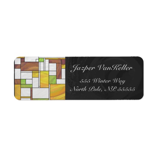 Mondrian Brown Yellow Green Print (Vorne)