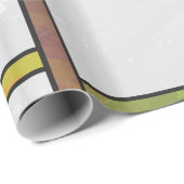 Mondrian Brown Yellow Green Print Geschenkpapier (Rolleneckpunkt)