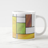 Mondrian Brown Yellow Green Print Jumbo-Tasse (Rechts)
