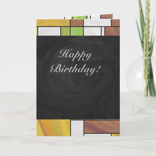 Mondrian Brown Yellow Green Print Karte (Vorderseite)