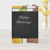 Mondrian Brown Yellow Green Print Karte (Gelbe Blume)