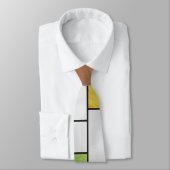 Mondrian Brown Yellow Green Print Krawatte (Gebunden)