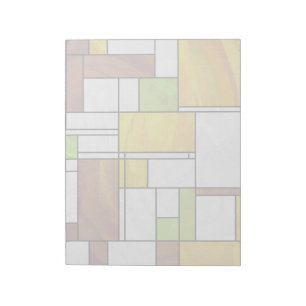 Mondrian Brown Yellow Green Print Notizblock