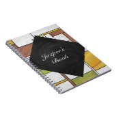 Mondrian Brown Yellow Green Print Notizblock (Rechte Seite)