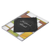 Mondrian Brown Yellow Green Print Notizblock (Linke Seite)