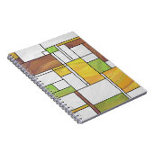 Mondrian Brown Yellow Green Print Notizblock (Rechte Seite)