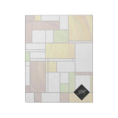 Mondrian Brown Yellow Green Print Notizblock (Rotiert)