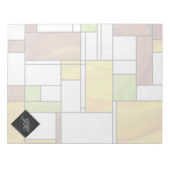 Mondrian Brown Yellow Green Print Notizblock (Vorderseite)