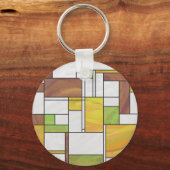 Mondrian Brown Yellow Green Print Schlüsselanhänger (Vorderseite)