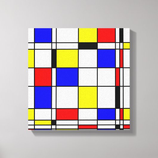 Mondrian bunt Minimalistisch De Stijl Moderne Kuns Leinwanddruck (Vorderseite)