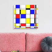 Mondrian bunt Minimalistisch De Stijl Moderne Kuns Leinwanddruck (Insitu (Wohnzimmer))