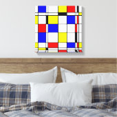 Mondrian bunt Minimalistisch De Stijl Moderne Kuns Leinwanddruck (Insitu (Schlafzimmer))