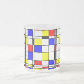Mondrian bunte Minimalist De Stijl moderne Kunst Mattglastasse (Mittel)