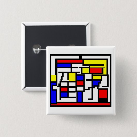 Mondrian Button (Vorne & Hinten)