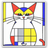 Mondrian Cat Aufkleber (Vorderseite)