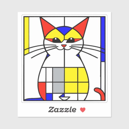 Mondrian Cat Aufkleber (Blatt)