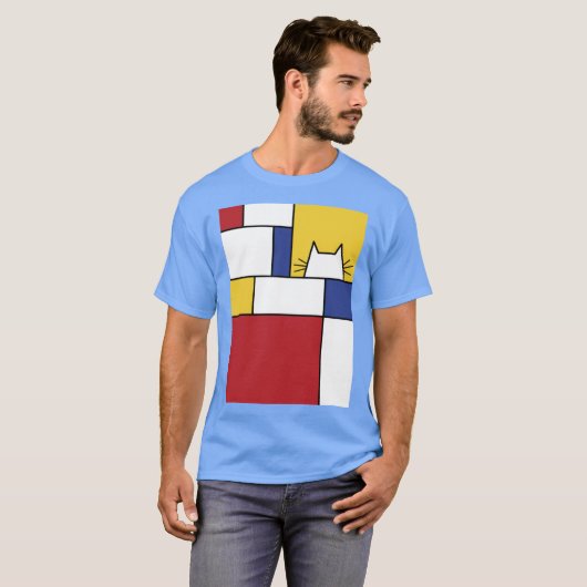 Mondrian Cat boy girl retro T-Shirt (Vorne ganz)