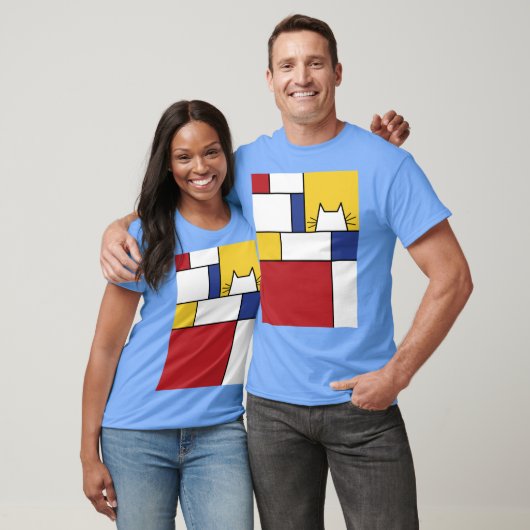 Mondrian Cat boy girl retro T-Shirt (Unisex)