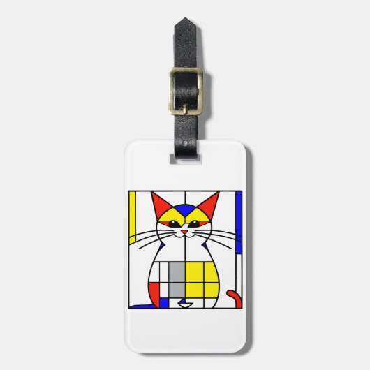 Mondrian Cat Gepäckanhänger (Vorderseite vertikal)