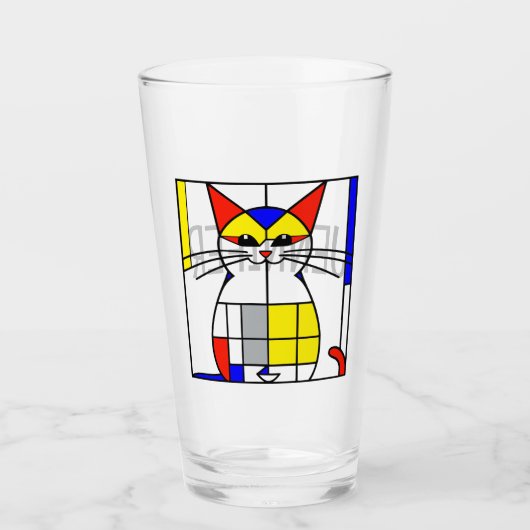 Mondrian Cat Glas (Vorderseite)