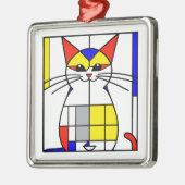 Mondrian Cat Ornament Aus Metall (Links)