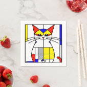 Mondrian Cat Serviette (Beispiel)