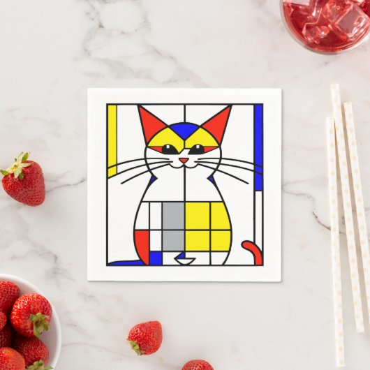 Mondrian Cat Serviette (Beispiel)