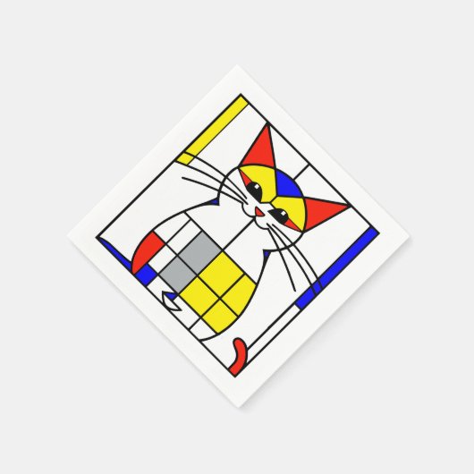Mondrian Cat Serviette (Ecke)